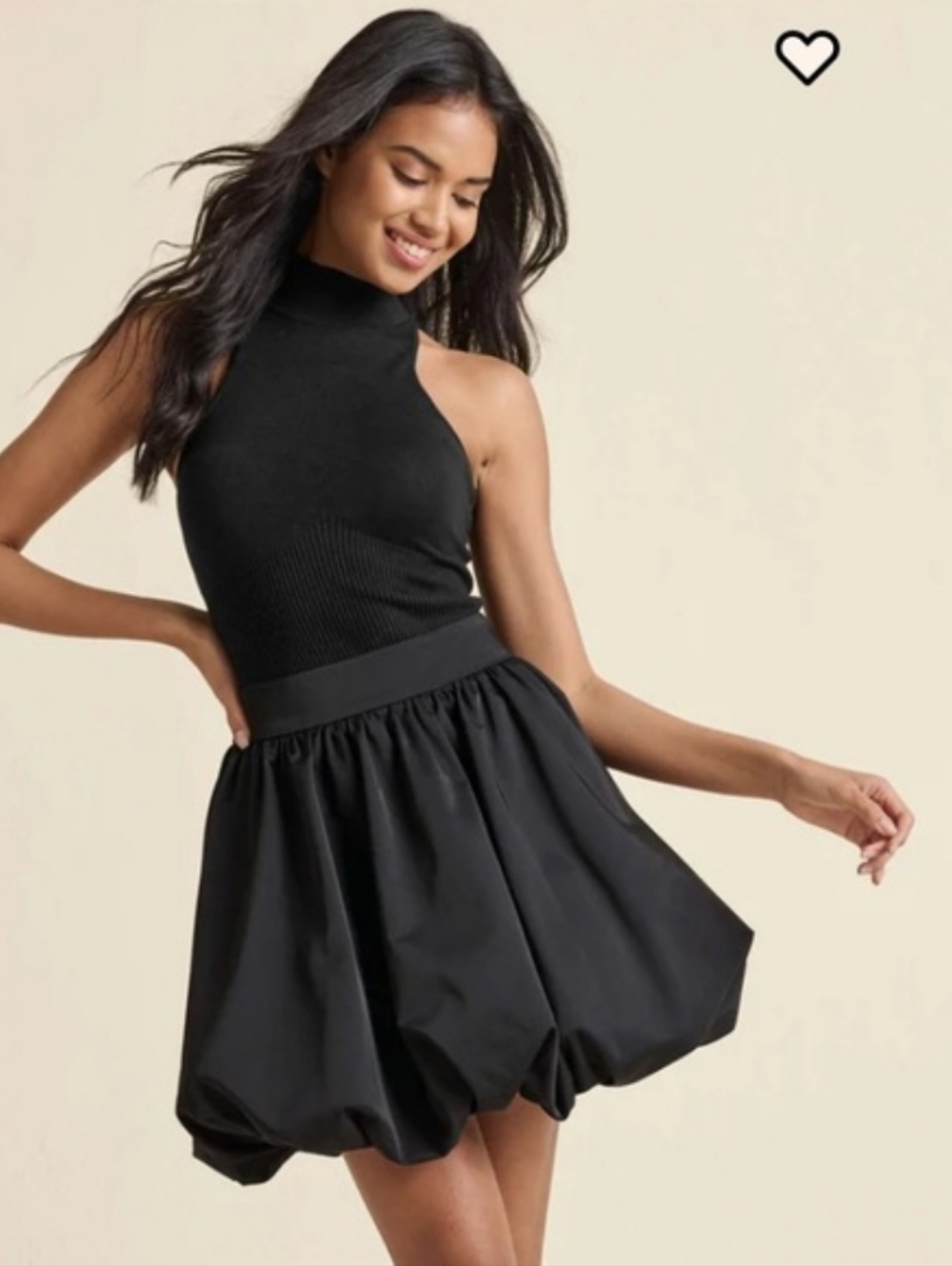 Taffeta Bubble Mini Skirt Black Size 6